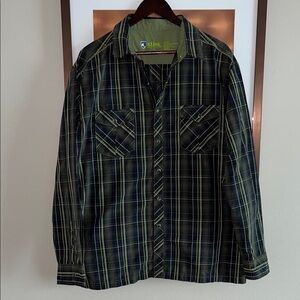 Kuhl Men's Green Plaid Shirt